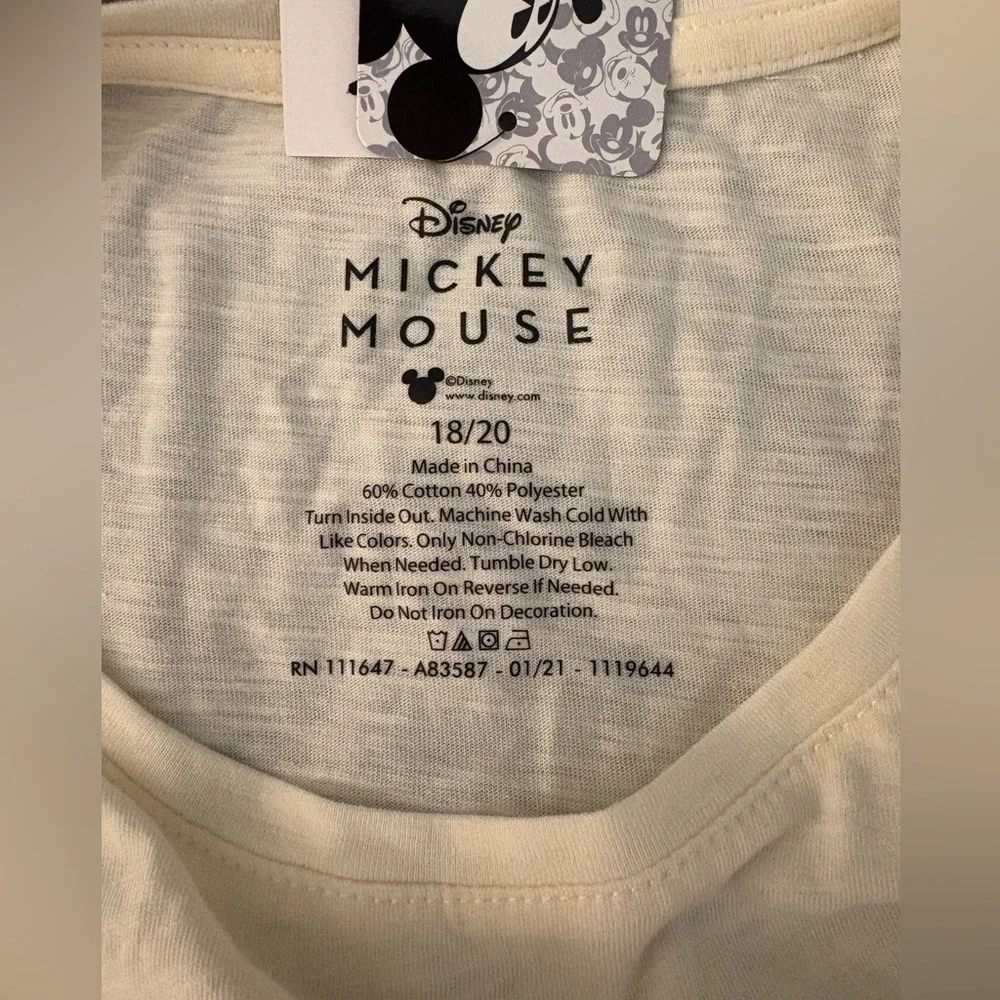 Lane Bryant Official Mickey Mouse Tee Shirt w/ Floral Design Plus Size 18/20 NWT - Picture 3 of 3